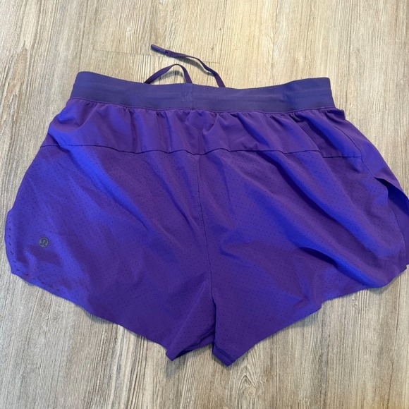 Lululemon Mens Medium Fast & Free 3" Lined Split Shorts Purple - Picture 4 of 9